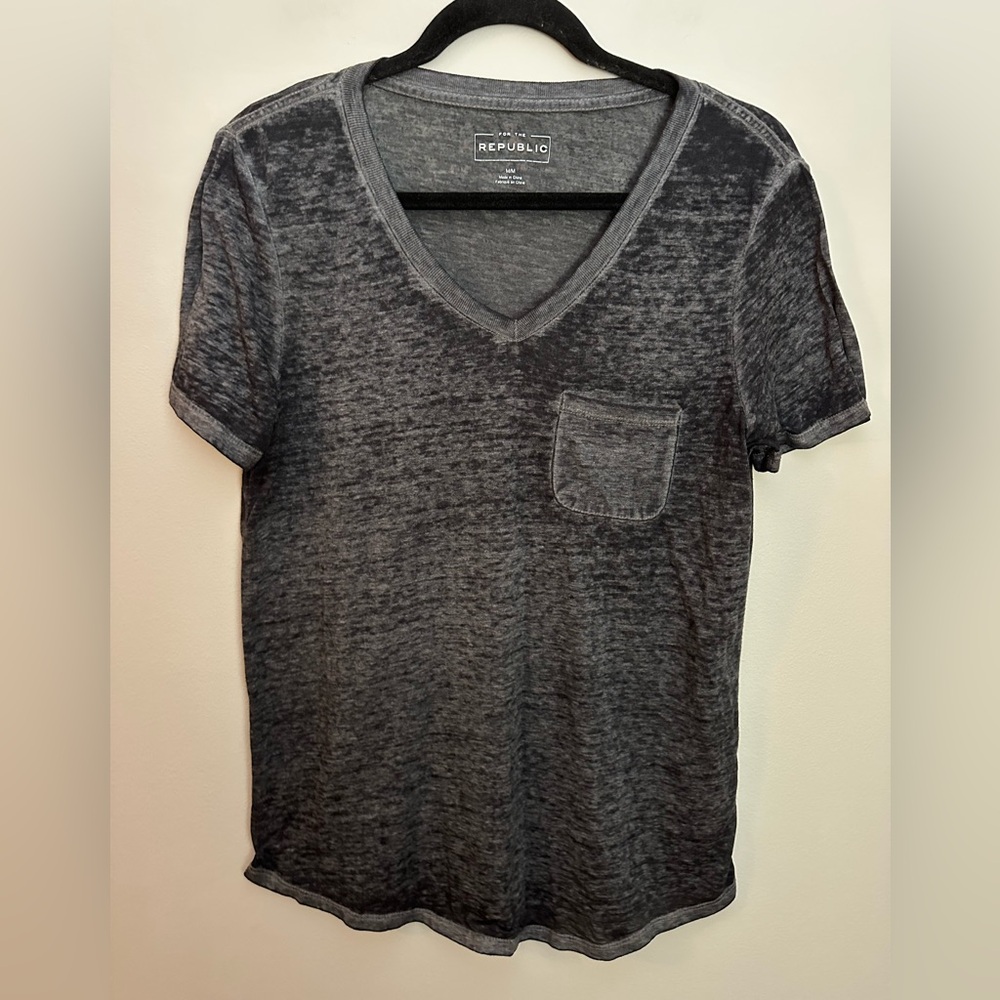 For the Republic Black Wash Tee Medium Like New